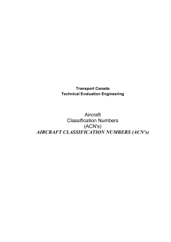 Aircraft Classification Numbers (ACN`s) AIRCRAFT