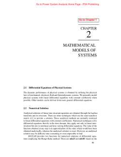Differential Equations of Physical Systems