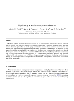 Pipelining in multi-query optimization