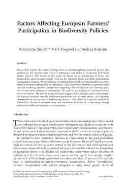 Factors Affecting European Farmers` Participation in Biodiversity