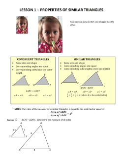 LESSON 1 &ndash; PROPERTIES OF SIMILAR TRIANGLES