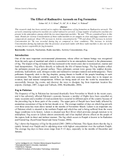 The Effect of Radioactive Aerosols on Fog Formation