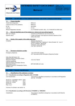 EXTENDED SAFETY DATA SHEET Page : 1 / 13 Methanol