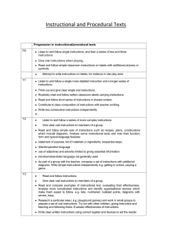 Instructional and Procedural Texts