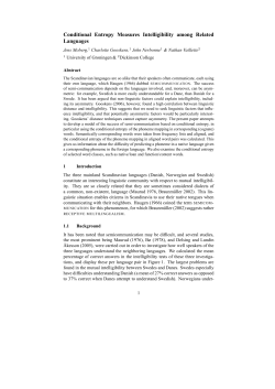 Conditional Entropy Measures Intelligibility among Related