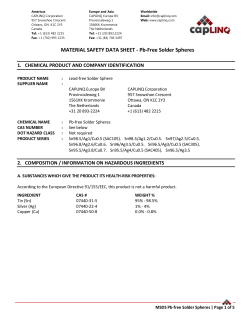 MATERIAL SAFETY DATA SHEET - Pb-Free Solder Spheres