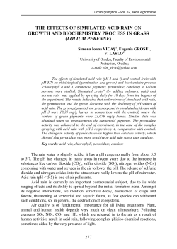 the effects of simulated acid rain on growth and biochemistry proc