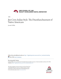 Jim Crow, Indian Style: The Disenfranchisement of Native Americans