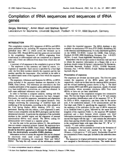 Compilation of tRNA sequences and sequences of tRNA genes