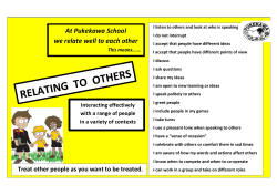 At Pukekawa School we relate well to each other