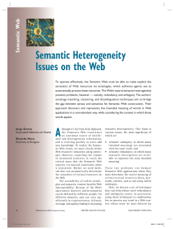 Semantic Heterogeneity Issues on the Web