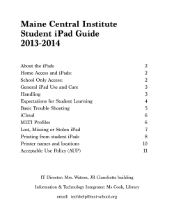 iPad Student Guide - Maine Central Institute