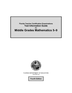 for Middle Grades Mathematics 5&ndash;9