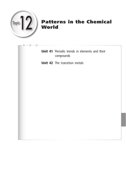 Patterns in the Chemical World