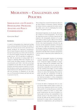 Immigration and Europe`s Demographic Problems