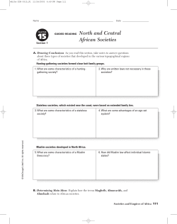 GUIDED READING North and Central African Societies