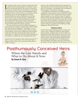 Posthumously Conceived Heirs Where the Law Stands and What to