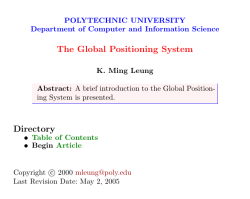 Global Positioning System - Computer Science and Engineering