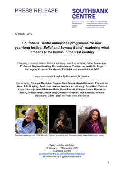 Belief and Beyond - Southbank Centre