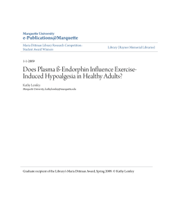 Does Plasma &szlig;-Endorphin Influence Exercise