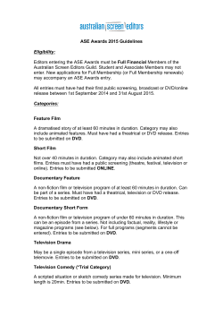 ASE Awards 2015 Guidelines Eligibility