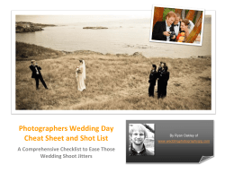 Photographers Wedding Day Cheat Sheet and Shot List
