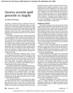 Geneva accords spell genocide in Angola