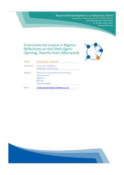 Environmental Justice in Nigeria: Reflections on the Shell