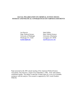 RACIAL POLARIZATION ON CRIMINAL JUSTICE ISSUES