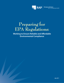 Preparing for EPA Regulations - Regulatory Assistance Project