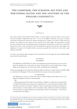 the composer, the surgeon, his wife and her poems: haydn
