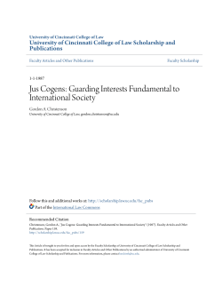 Jus Cogens: Guarding Interests Fundamental to International Society