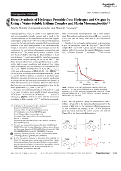 Direct Synthesis of Hydrogen Peroxide from Hydrogen and Oxygen