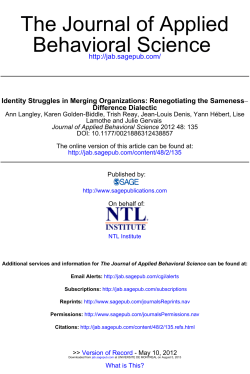 Behavioral Science The Journal of Applied