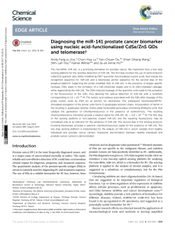 Diagnosing the miR-141 prostate cancer