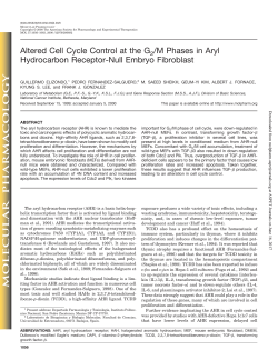 Altered Cell Cycle Control at the G2 /M Phases in Aryl Hydrocarbon