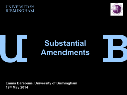 Substantial Amendments - University of Birmingham
