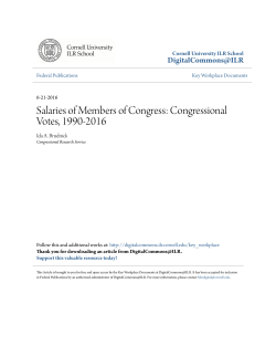 Salaries of Members of Congress: Congressional Votes, 1990-2016