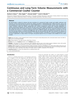 Continuous and Long-Term Volume Measurements with a