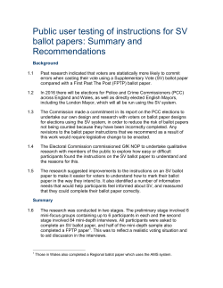 Public user testing of SV instructions
