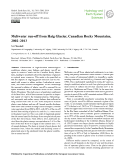 Meltwater run-off from Haig Glacier, Canadian Rocky Mountains