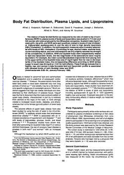 Body Fat Distribution, Plasma Lipids, and Lipoproteins
