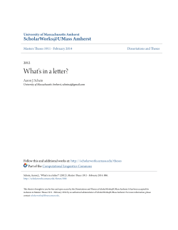 What`s in a letter? - ScholarWorks@UMass Amherst