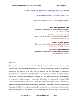 Elaboraci&oacute;n y dise&ntilde;o de la receta de Enfermer&iacute;a