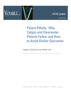 Patent Pitfalls: Why Calgon and Clearwater Patents