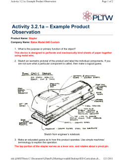 Functional Analysis (Product Observation: Stapler)