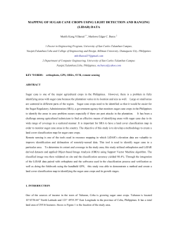 MAPPING OF SUGAR CANE CROPS USING LIGHT DETECTION