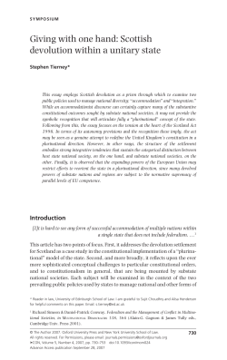 Giving with one hand: Scottish devolution within a unitary state