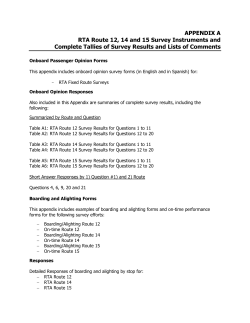 APPENDIX A RTA Route 12, 14 and 15 Survey Instruments