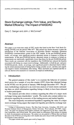 Stock Exchange Listings, Firm Value, and Security Market Efficiency